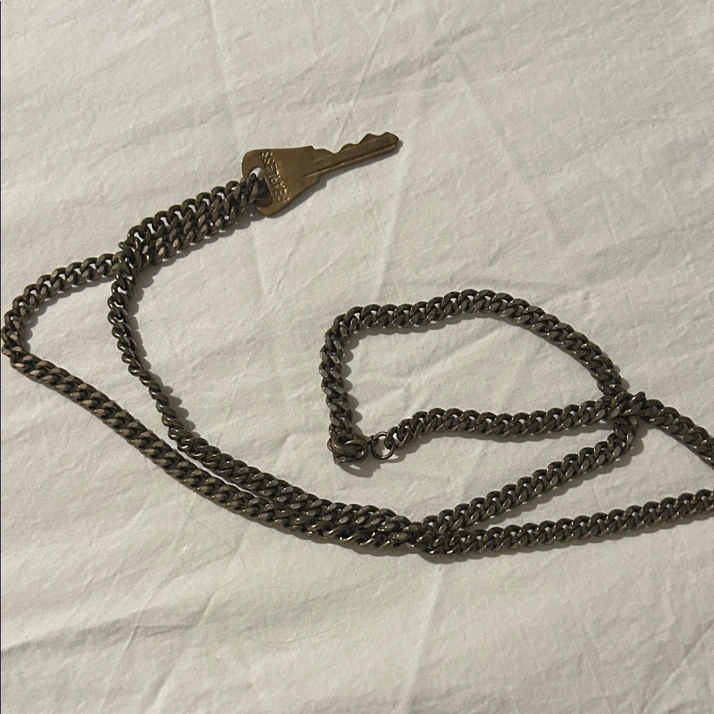 Brass Chain Necklace with Key Charm